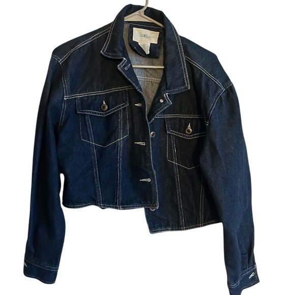 Vintage 80’s Sergio Valente Denim Crop Jacket, Washed Indigo,‎ Large - Picture 1 of 3